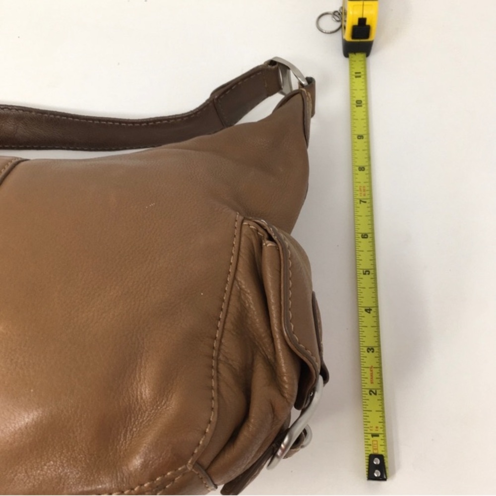 Michael Kors Purse Hobo Shoulder Bag Tan Brown Silver - Picture 7 of 9